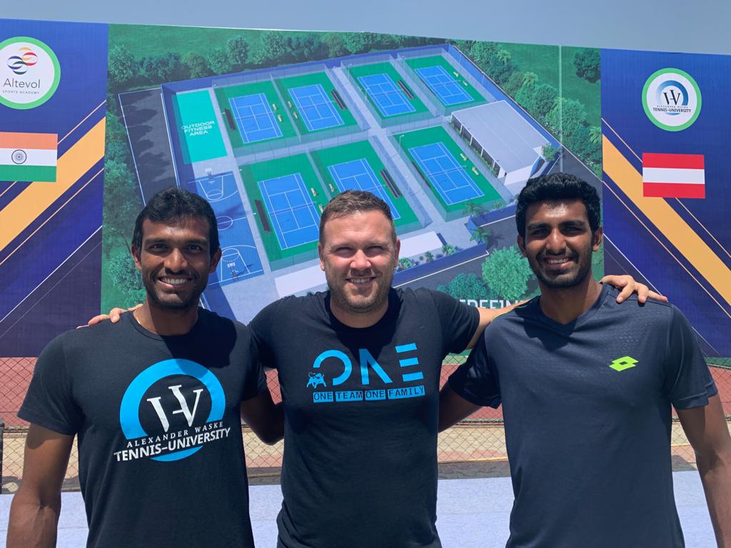Prajnesh and Balaji inaugurate the Altevol-Alexander Waske Tennis University in Ahmedabad