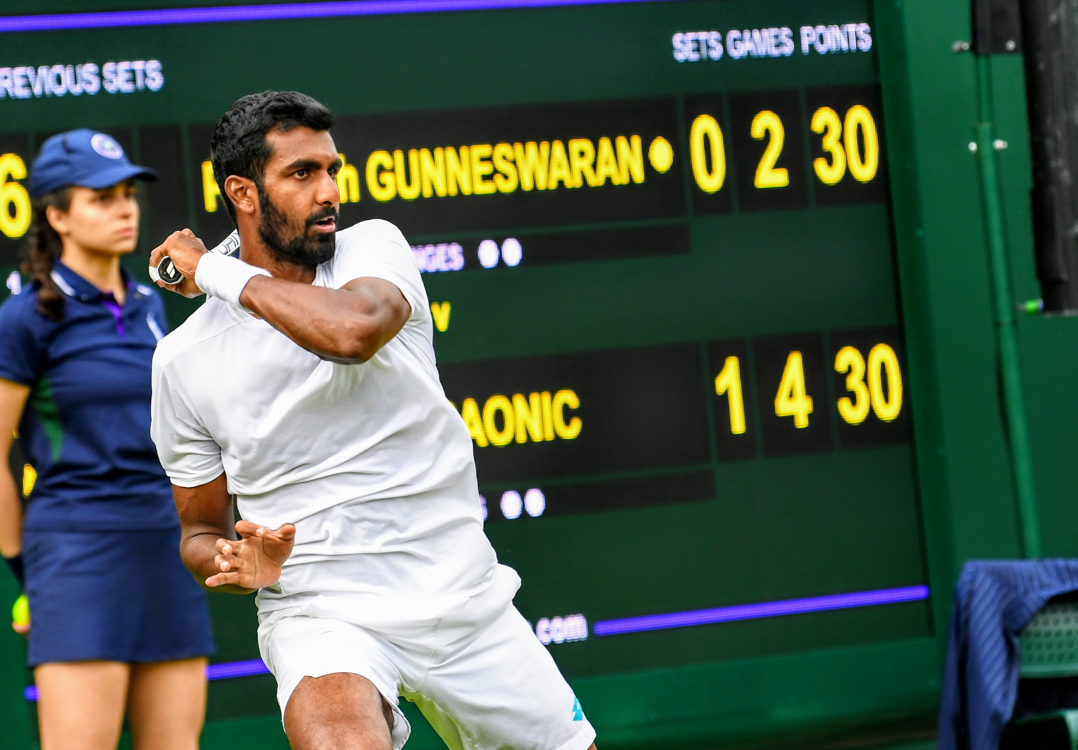 Photos: Prajnesh Gunneswaran’s match at the Championships, Wimbledon