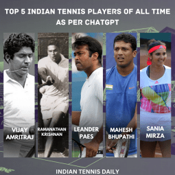 Top 5 Indian Tennis Players Of All Time as per ChatGPT