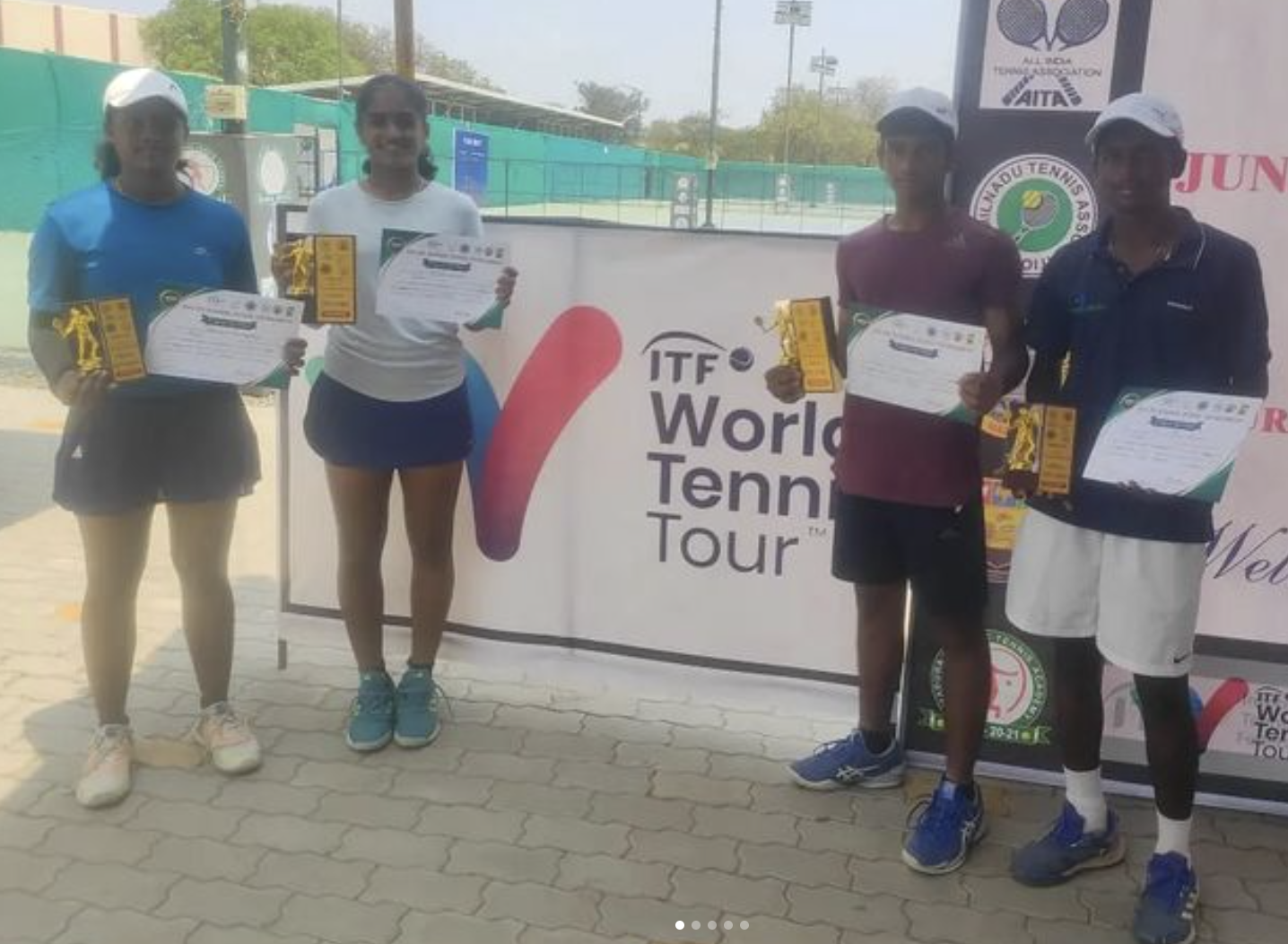 Aradhya and Kashvi shine at the ITF Juniors Tennis J30 Tournament in Madurai